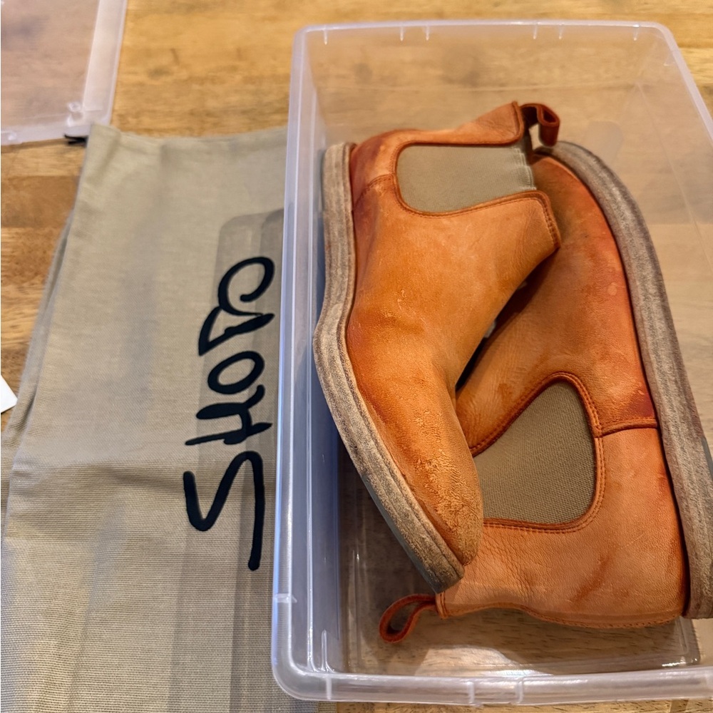 Shoto Women’s Orange Suede Chelsea Boots